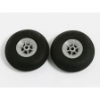 Roues avion caoutchouc moyeu nylon 38mm (paire)