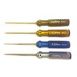 Set de tournevis manche Alu 6 pans HSS 0.05''-1/16''-3/32''-5/64''