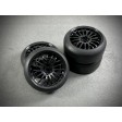 Roues ABSIMA Pneus Drift The Pimp Jantes Noires 1/10 4pcs