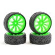 Roues Fastrax 20SP NEON vert STREET 4pcs 1/10 Piste