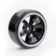 Roues Fastrax 6 batons Street/Drift noir/gris déport 6mm 1/10 4pcs