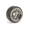 Roues Fastrax 20 branches DRIFT D1 chromées noirs déport 9mm 1/10 4pcs