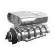 Set rampe d'admission / compresseur Chromée RPM 1/10-1/8E
