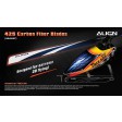 Pales principales ALIGN Carbone CFK 425 Bleu 3D - T-REX 500 FLYBARLESS