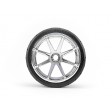 Roues HPI montées, pneus PHALTINE 140x97mm sur jantes BLAST chromées (paire)