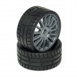 Roues Hobbytech Racing GT8 monté sur jante grise 1/8 (2pcs) 1/8ème