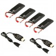 PACK 4 BATTERIES + 2 USB CHARGEURS pour H502E/S