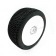 JetKo Roues jantes Revo blanche pneu BLOCK IN Super Soft (2) 1/8e Buggy