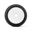 JetKo Roues jantes Revo blanche pneu DIRT SLINGER Ultra Soft (2) 1/8e Buggy