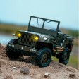 Military Car Jeep Willys RC avec éclairage 1:10e Prête à rouler