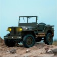 Military Car Jeep Willys RC avec éclairage 1:10e Prête à rouler