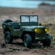 Military Car Jeep Willys RC avec éclairage 1:10e Prête à rouler