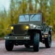 Military Car Jeep Willys RC avec éclairage 1:10e Prête à rouler