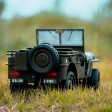 Military Car Jeep Willys RC avec éclairage 1:10e Prête à rouler
