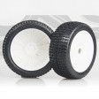 Roues ART DELTA SOFT montes collées sur jantes BLANCHES à batons TT 1/8e