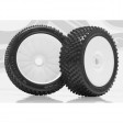 Roues ART OMEGA SOFT montes collées sur jantes BLANCHES à batons TT 1/8e