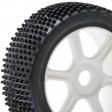 Roues Hobbytech Pneus S-Bock montes colles jantes blanches 6 batons (2pcs) 1/8ème