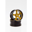 Jantes alu CNC Camaro 2011 or et noir 2pcs 1/10