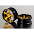 Jantes alu CNC Camaro 2011 or et noir 2pcs 1/10
