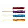 Set de tournevis clés hexagonales traités dur 1.5mm, 2mm, 2.5mm, 3mm