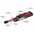 ∆ Combo Traxxas Chargeur EZ-peak plus 2970GX avec 1 LiPo 5000mAh 25C 3s 2872X