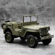 Military Car Jeep Willys RC avec éclairage 1:10e Prête à rouler