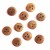 Cap de mouton en noyer brun, diam 5mm 10 pièces