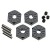 Hexagones de roues étroits 12mm alu noir (4) Axial