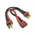 Cordon adaptateur 14AWG silicone Dean/T plug pour 2 pack d'accu en série