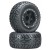 Roues Proline montées avant/arrière jantes/noir/noir TITUS pneus dirt Hawg -  1/16ème TRAXXAS